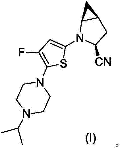 Isopropylpiperazine fluorothiophene bicyclic nitrile compound, preparation method and application thereof