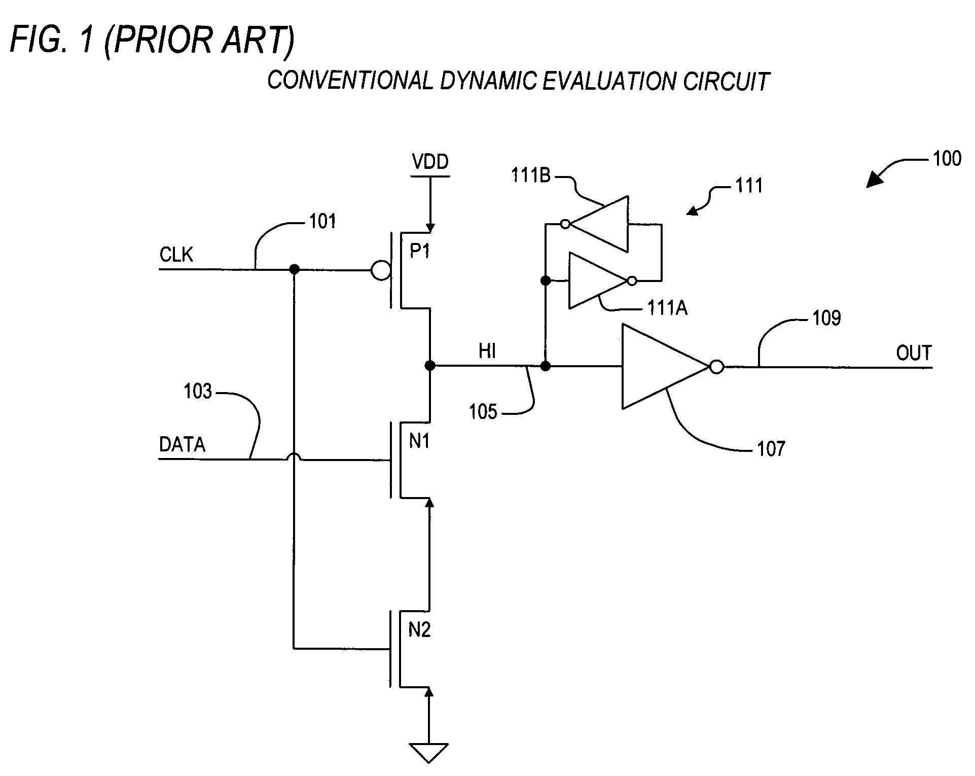 Inverting dynamic register with data-dependent hold time reduction mechanism