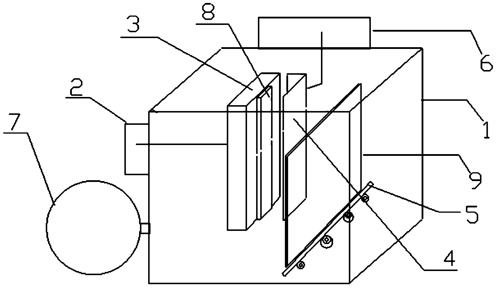 Device for preparing nano thin film in porous structure and application of device