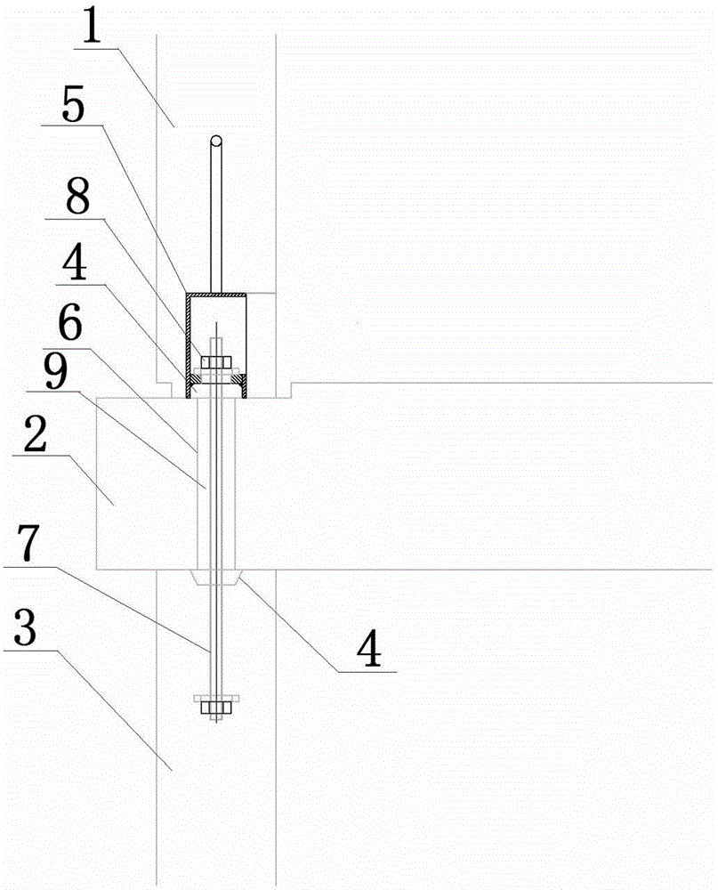 Fabricated building wallboard and floor pull-connecting and tenon-riveting integrated joint and construction method thereof