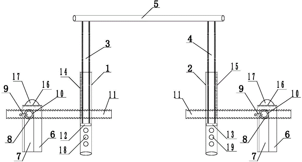 Mechanical and hand-rocking lifting high jump rod for physical high jump