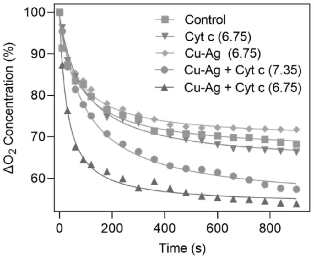 Oxygen consumption type inorganic nano-enzyme treatment reagent as well as preparation method and application thereof