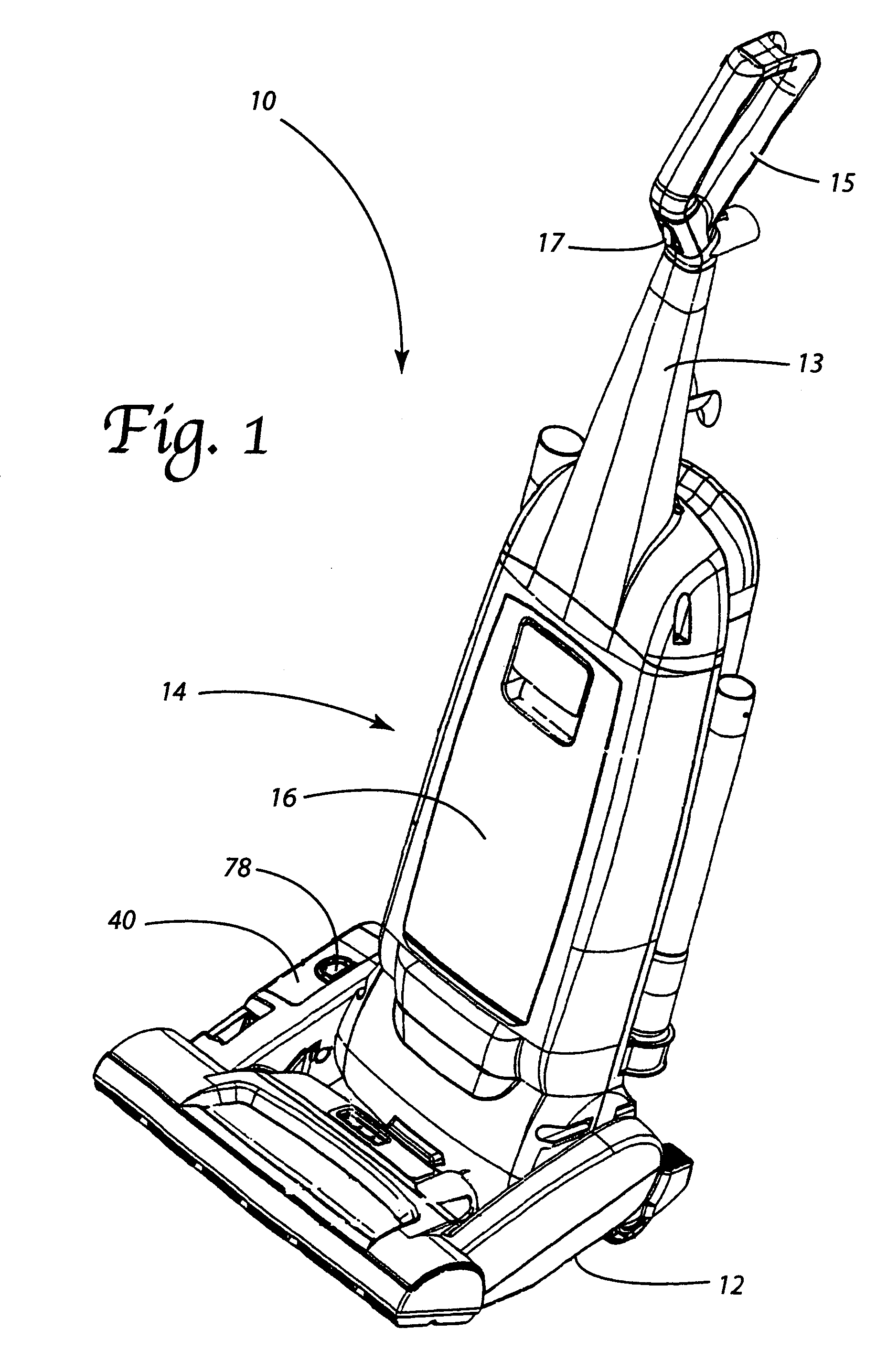 Nozzle assembly housing for vacuum cleaner