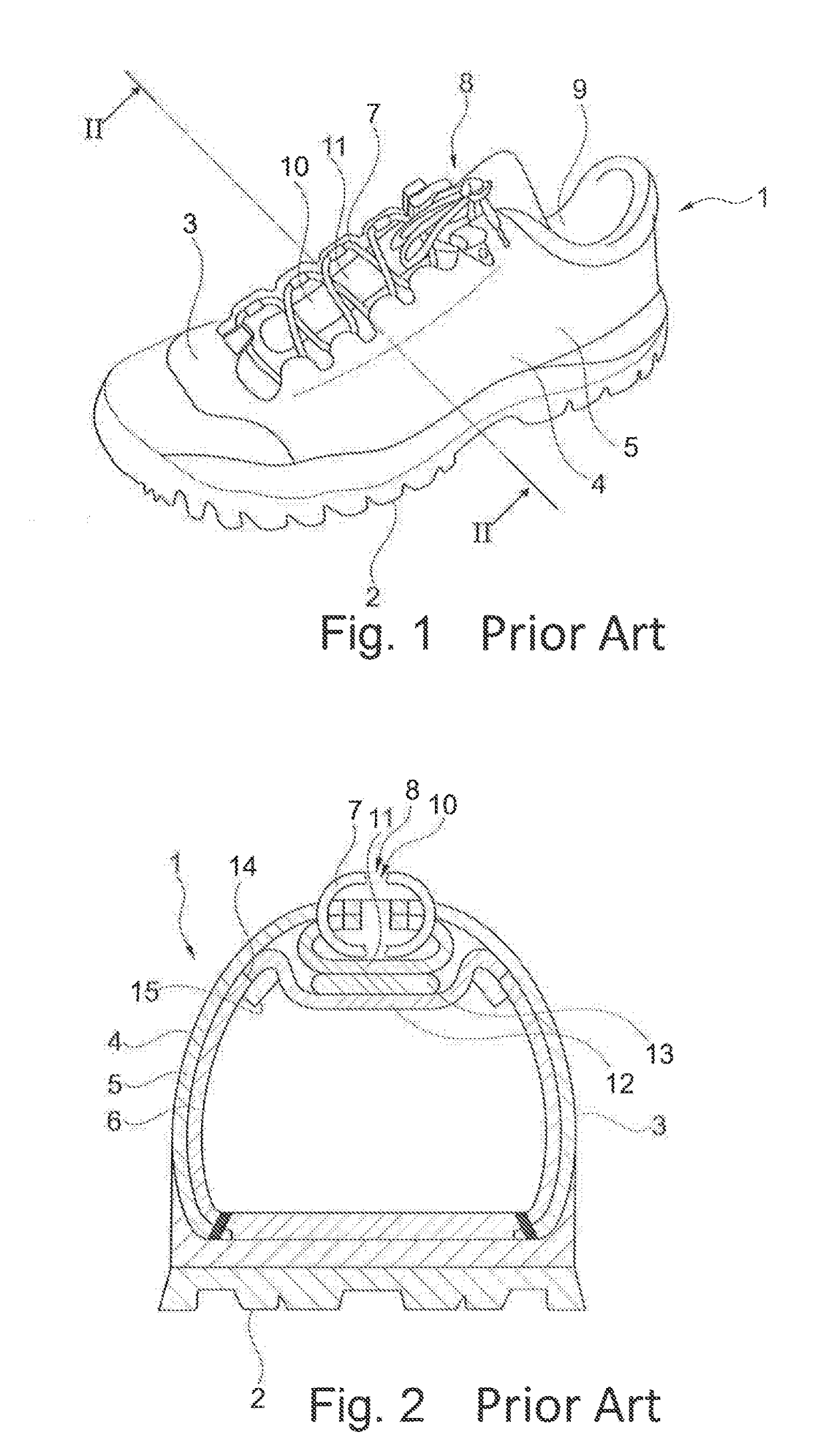 Footwear with improved upper