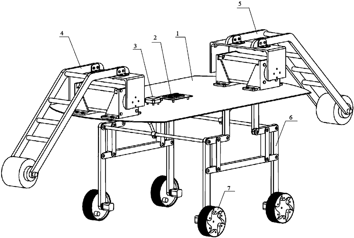 Robot climbing chassis device