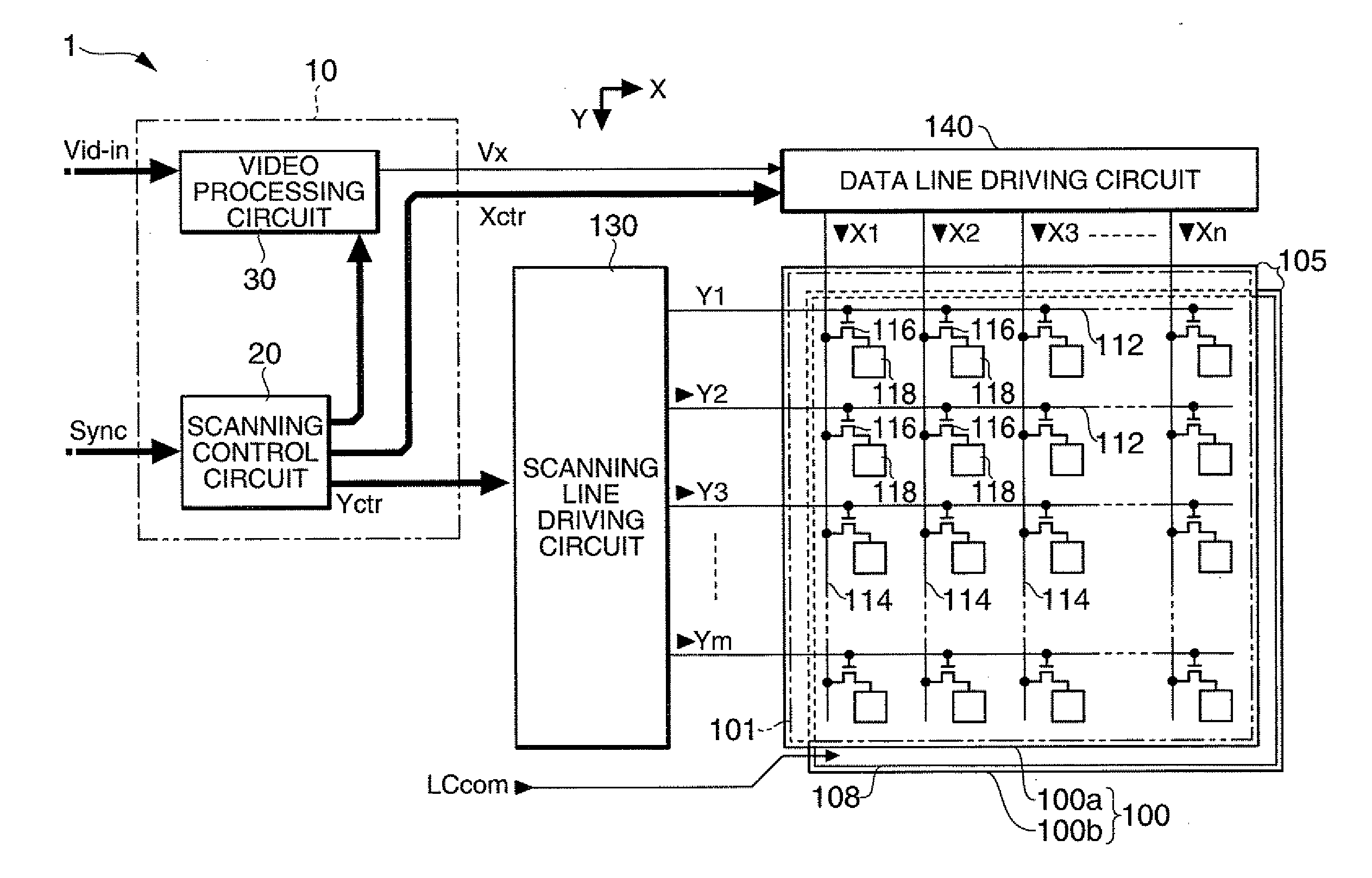 Video processing circuit, video processing method, liquid crystal display device, and electronic apparatus