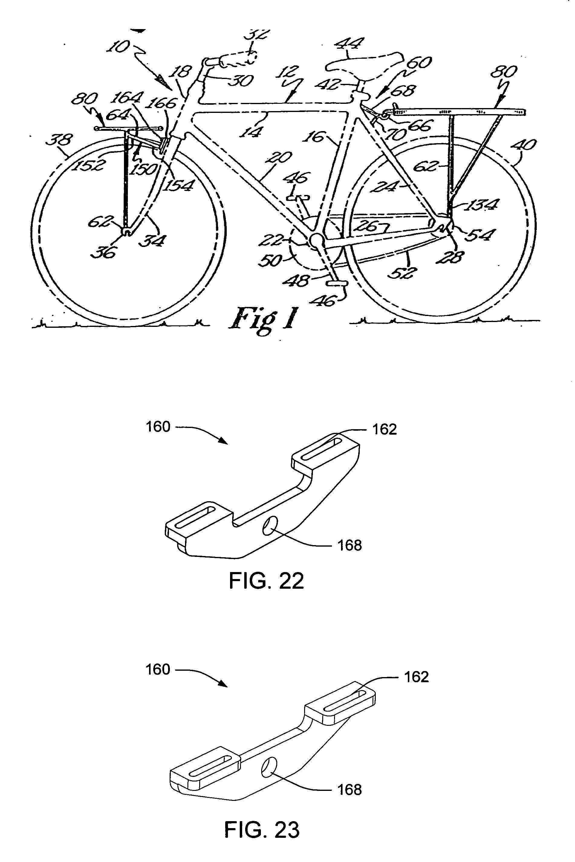 Quick release adapters for bicycle accessory mounting and quick tow mechanism for a bicycle frame