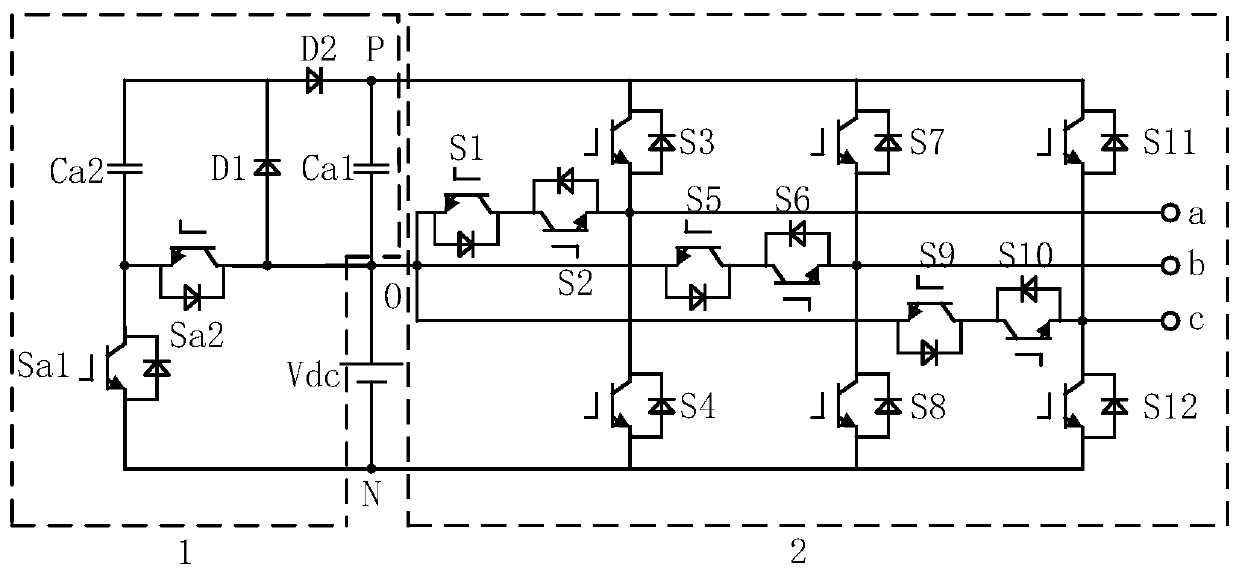 A three-phase three-level inverter based on switched capacitors