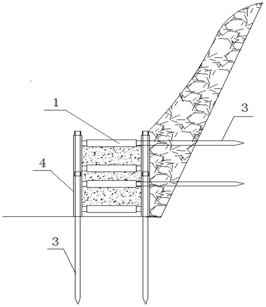 Permanent/temporary retaining wall structure quick to splice on site and construction method