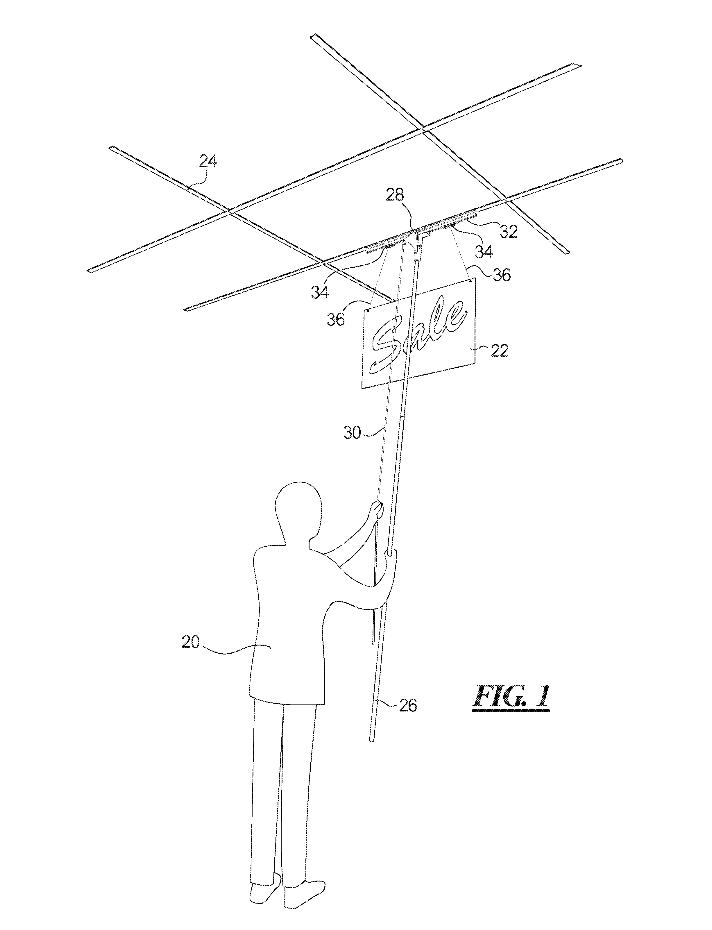 Sign suspender for mounting in channel for ladderless display