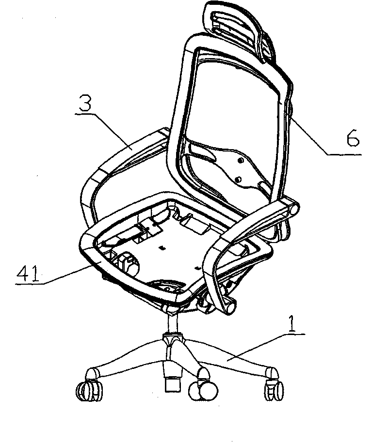 Chair with seat sliding to drive backrest to incline