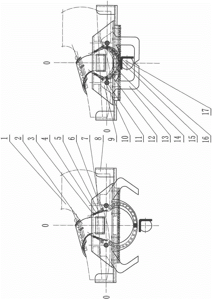 Stress automatic clamping foot antiskid tool for climbing iron tower