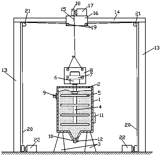 A closed pickling device for metal parts