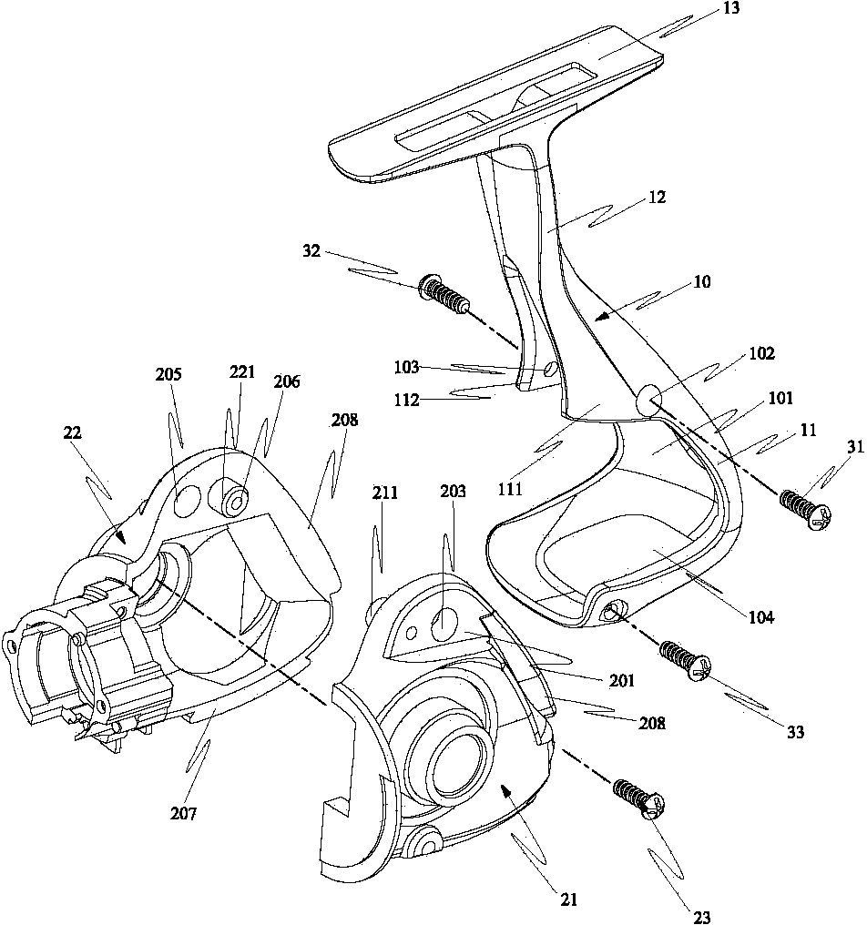 Reinforced fishing reel body structure