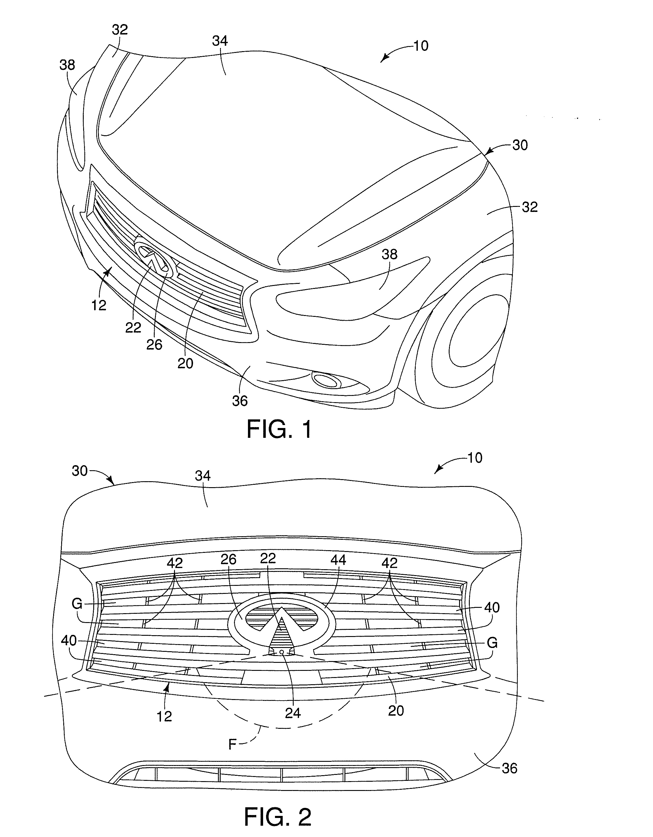 Vehicle front grille assembly
