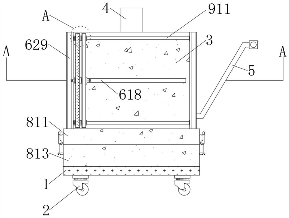 Surface cement cleaning device for indoor wall half-waist tiling equipment