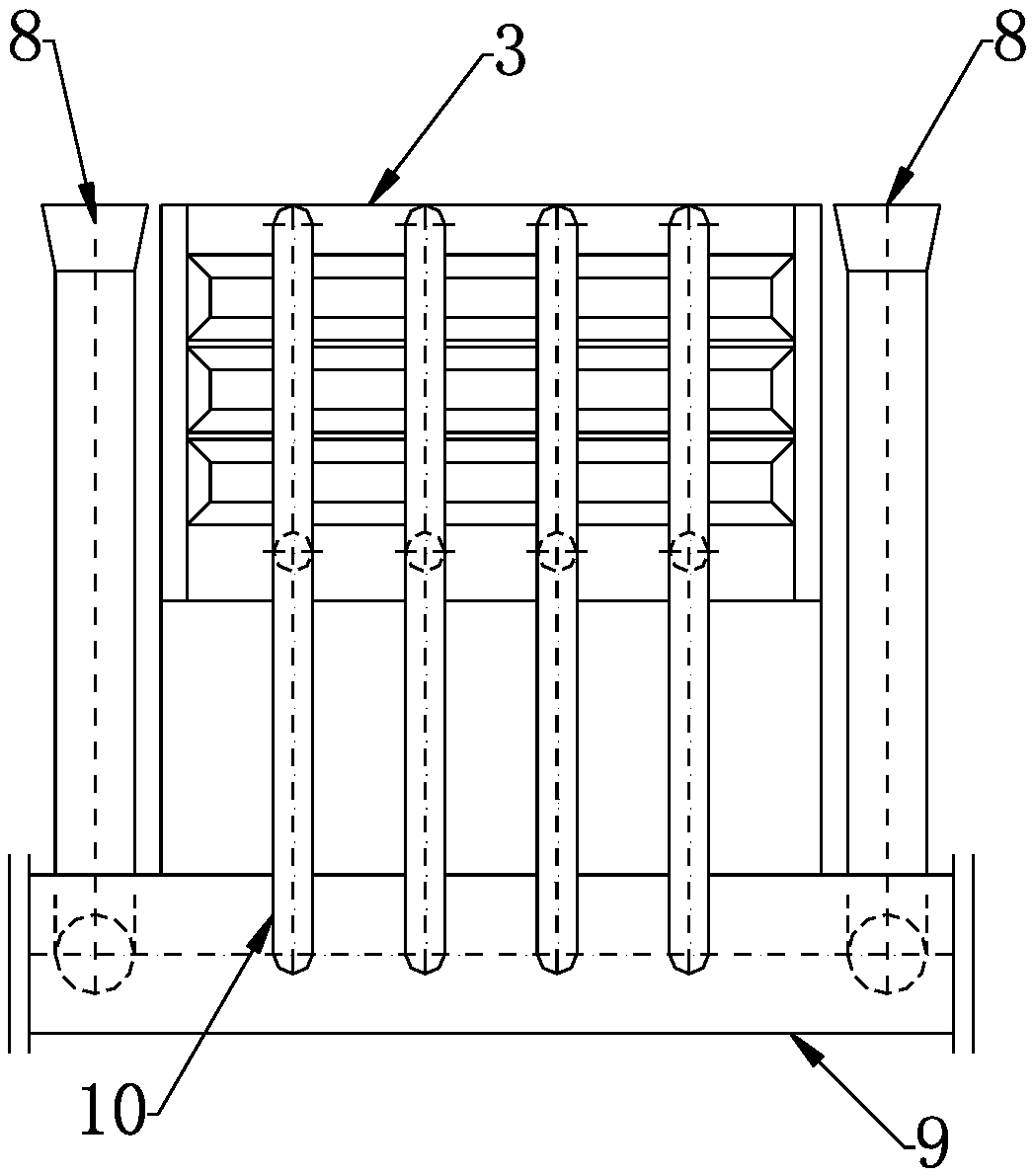 Three-dimensional water-cooled quenching car with single-way water supply at bottom and working method thereof