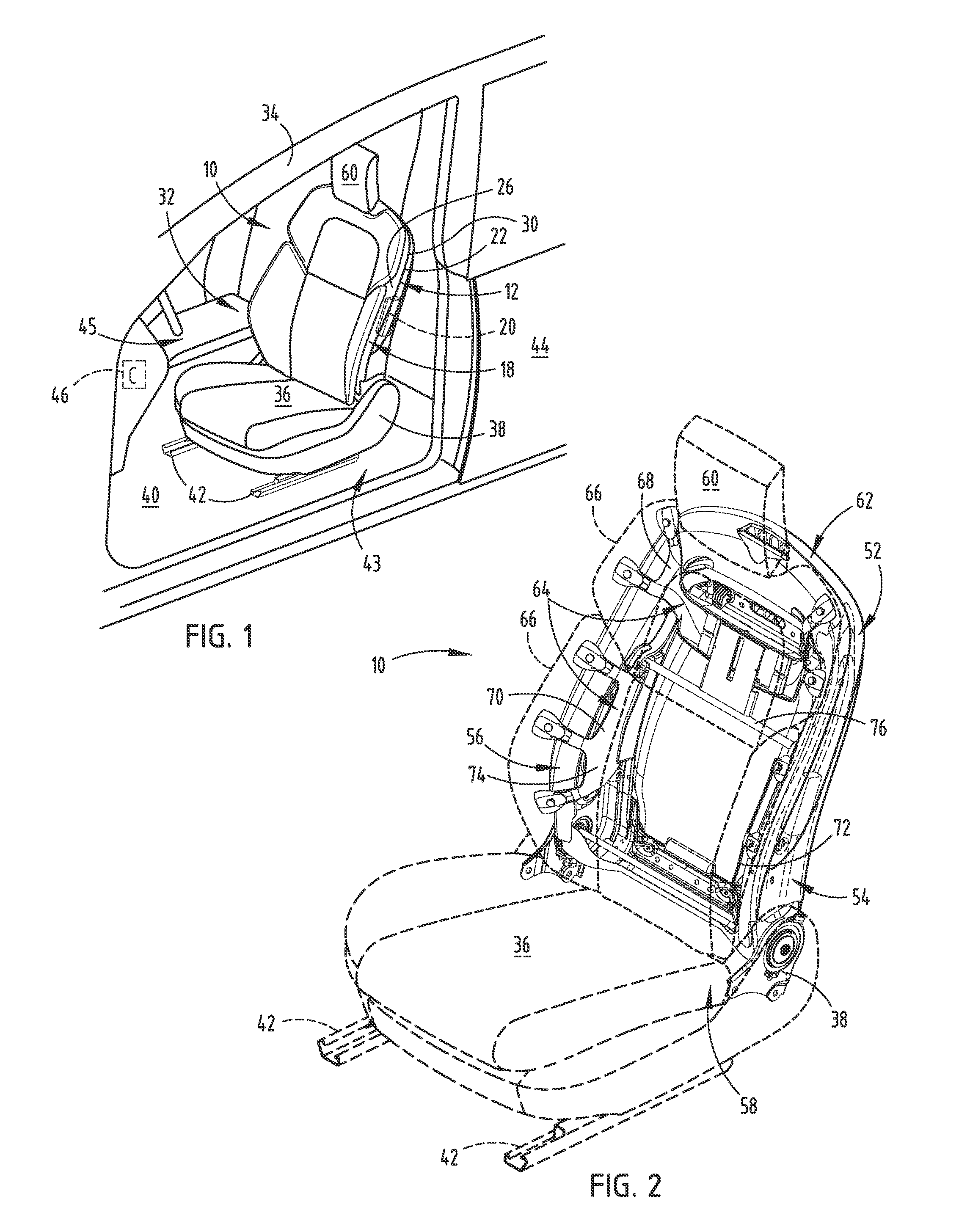 Vehicle seatback with side airbag deployment