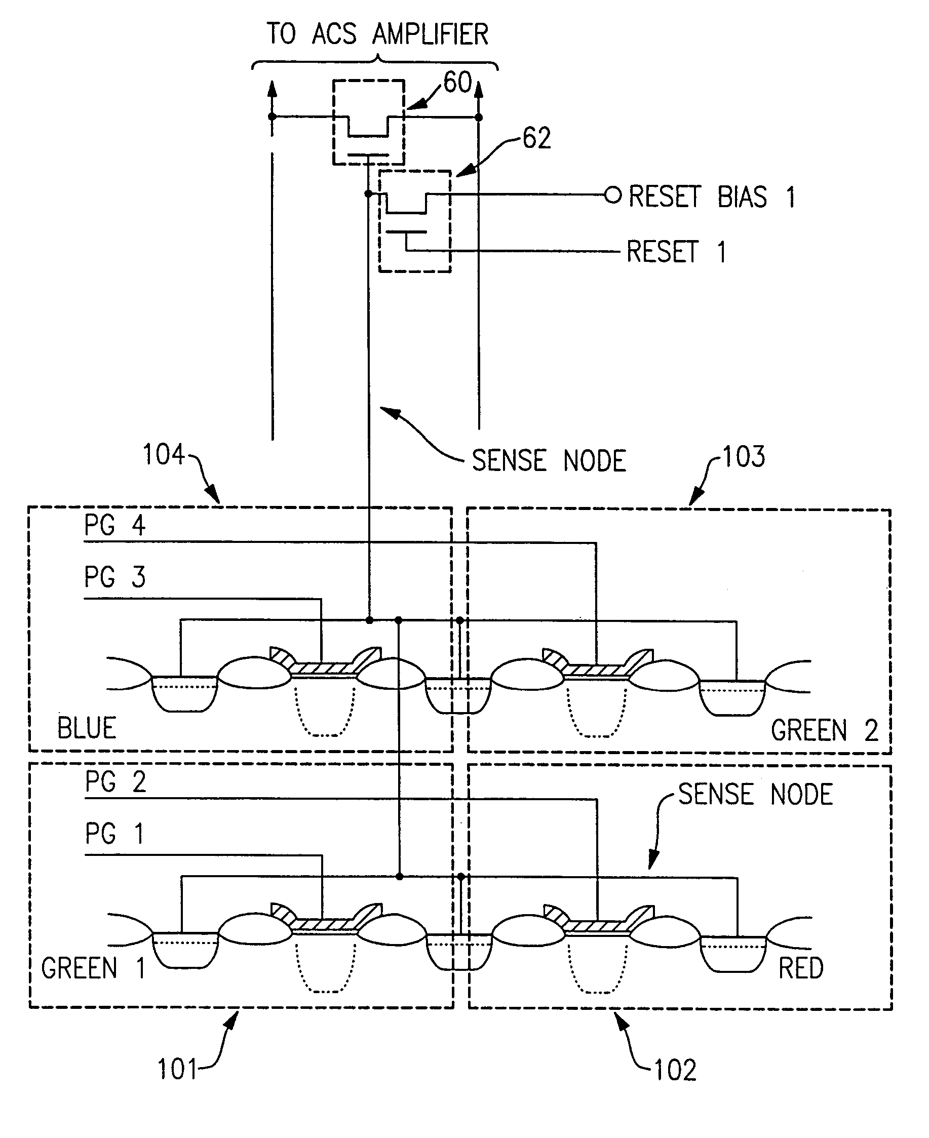 Solid state imager with reduced number of transistors per pixel