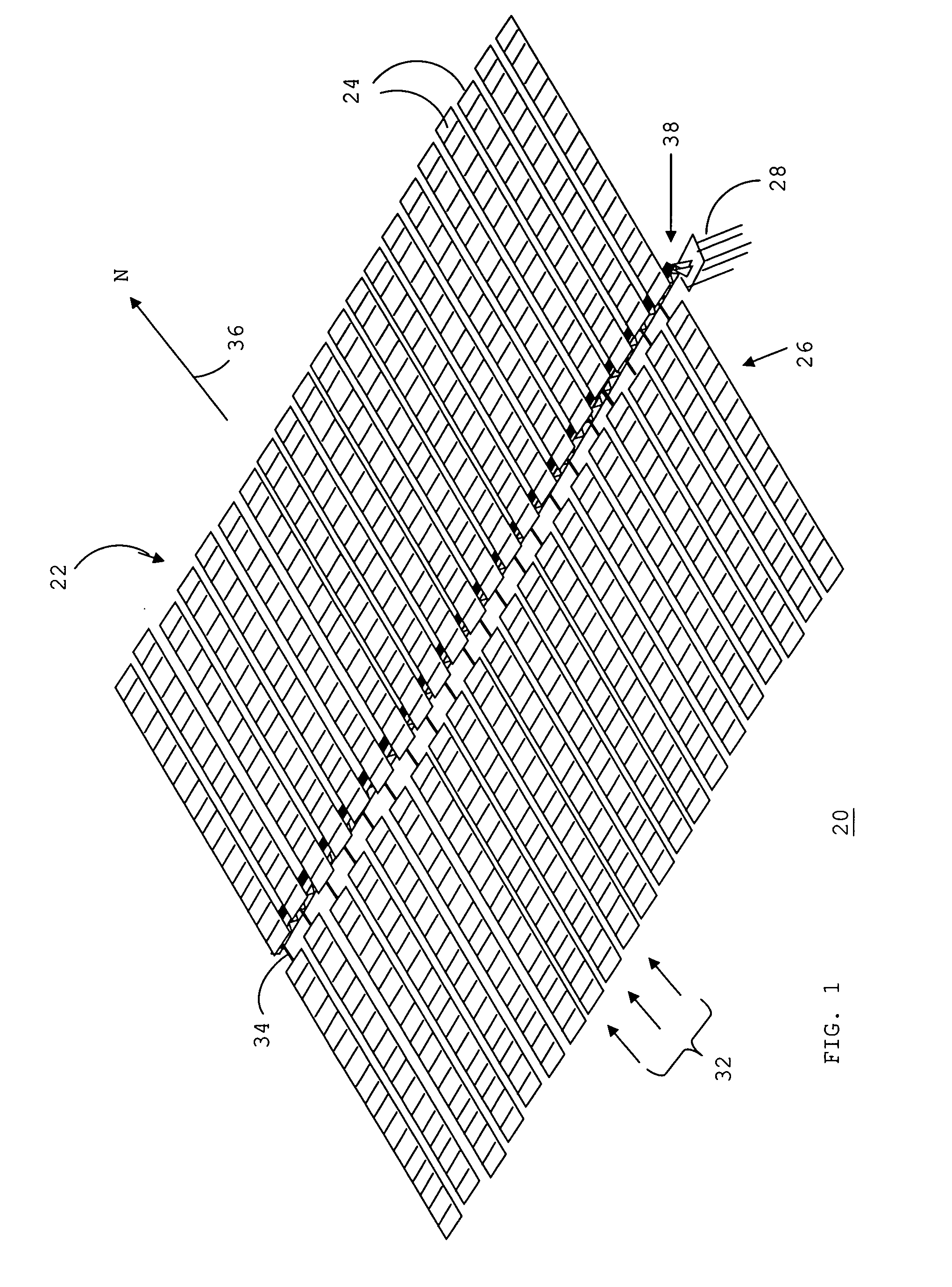 Structure for supporting energy conversion modules and solar energy collection system