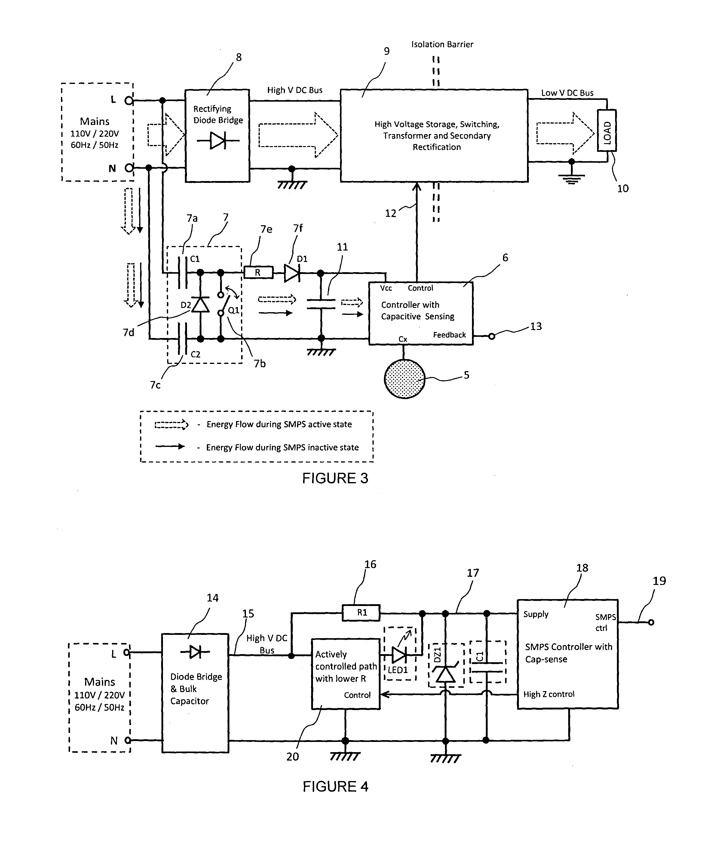Capacitive sensing enabled switch mode power supply and data transfer