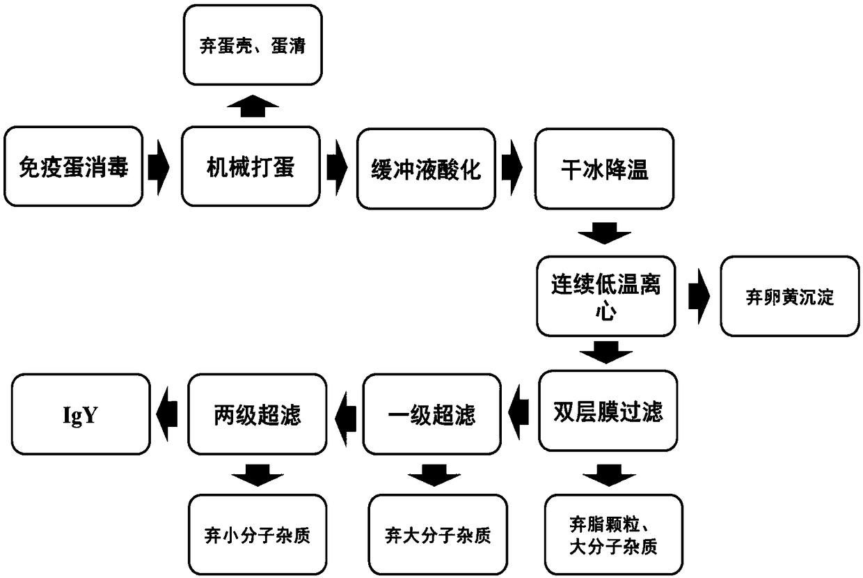 Fast extraction method of immunoglobulin Y, anti-influenza product prepared by immunoglobulin Y, and application of immunoglobulin Y