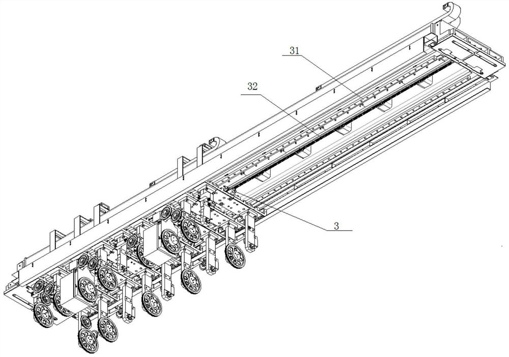 Cut-off cross beam for multi-head cut-off machine