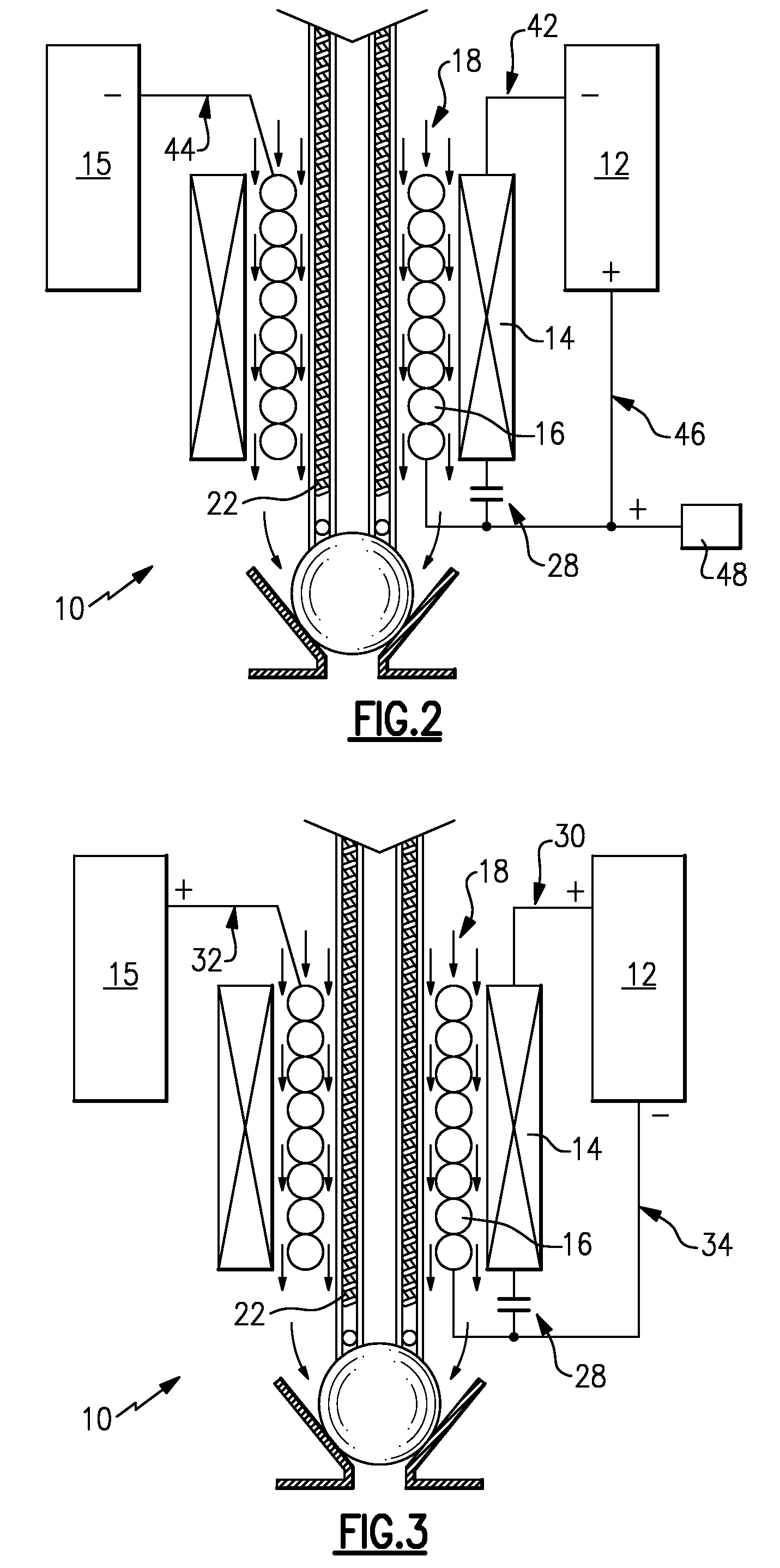 Inductive heated injector using a three wire connection