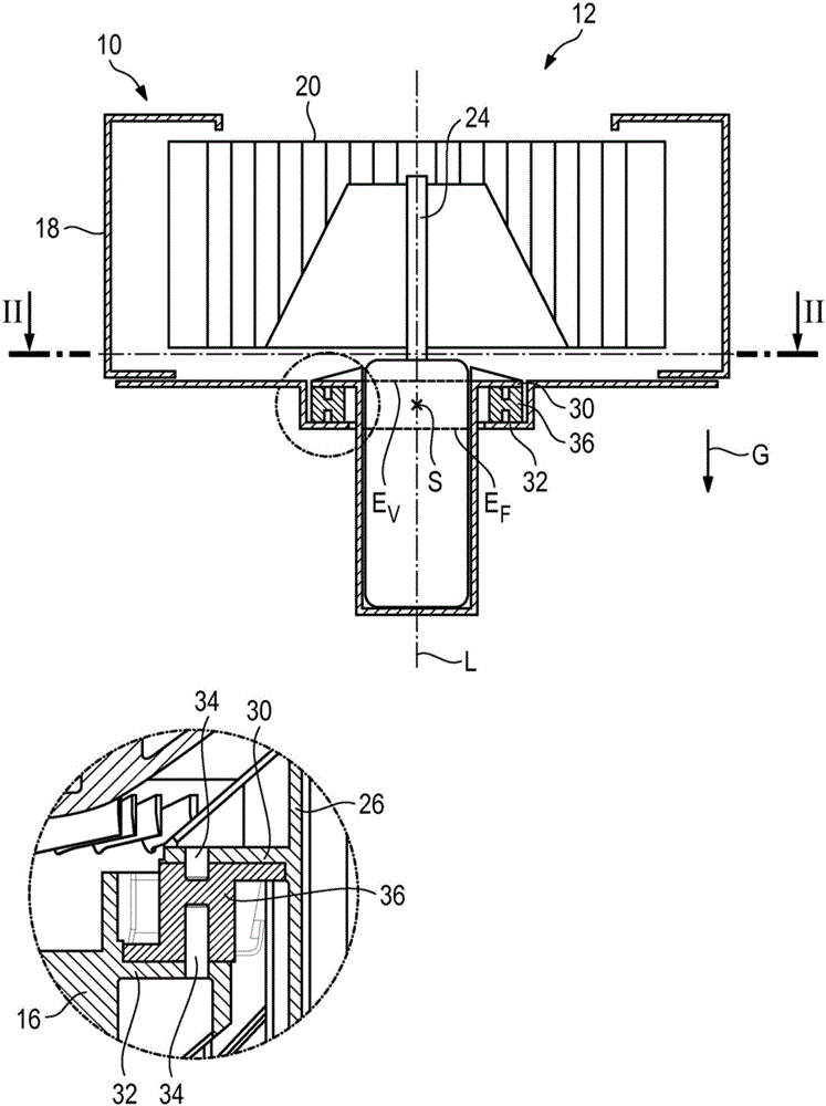 Motor bearing arrangement for a motor, in particular of a fan of a vehicle air-conditioning unit