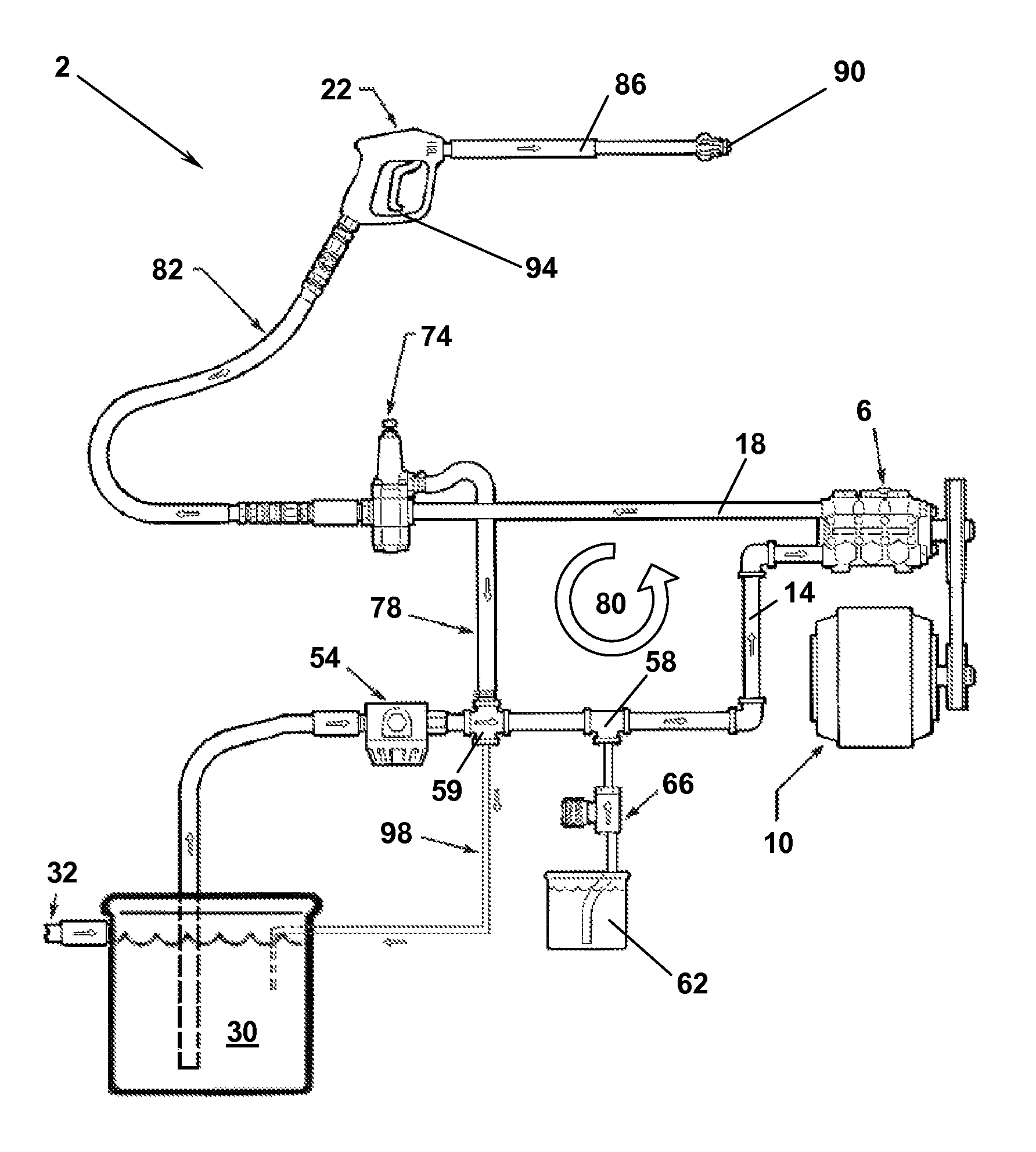 Pressure washer device employing a cool bypass