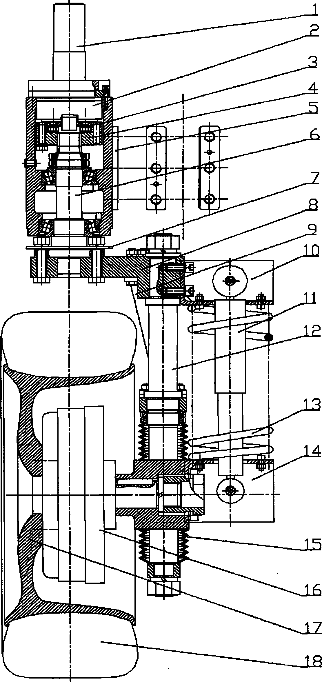 Main pin zero bias wire-controlled independent driven and steering automobile running mechanism and electric vehicle