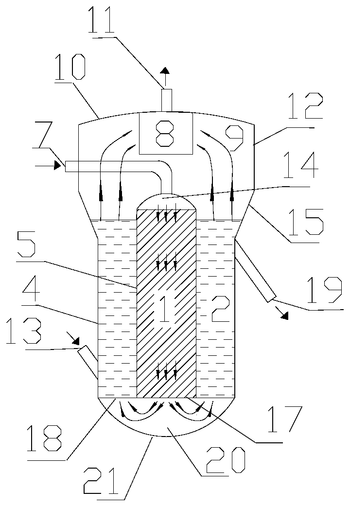 A fixed bed-fluidized bed reactor and its application