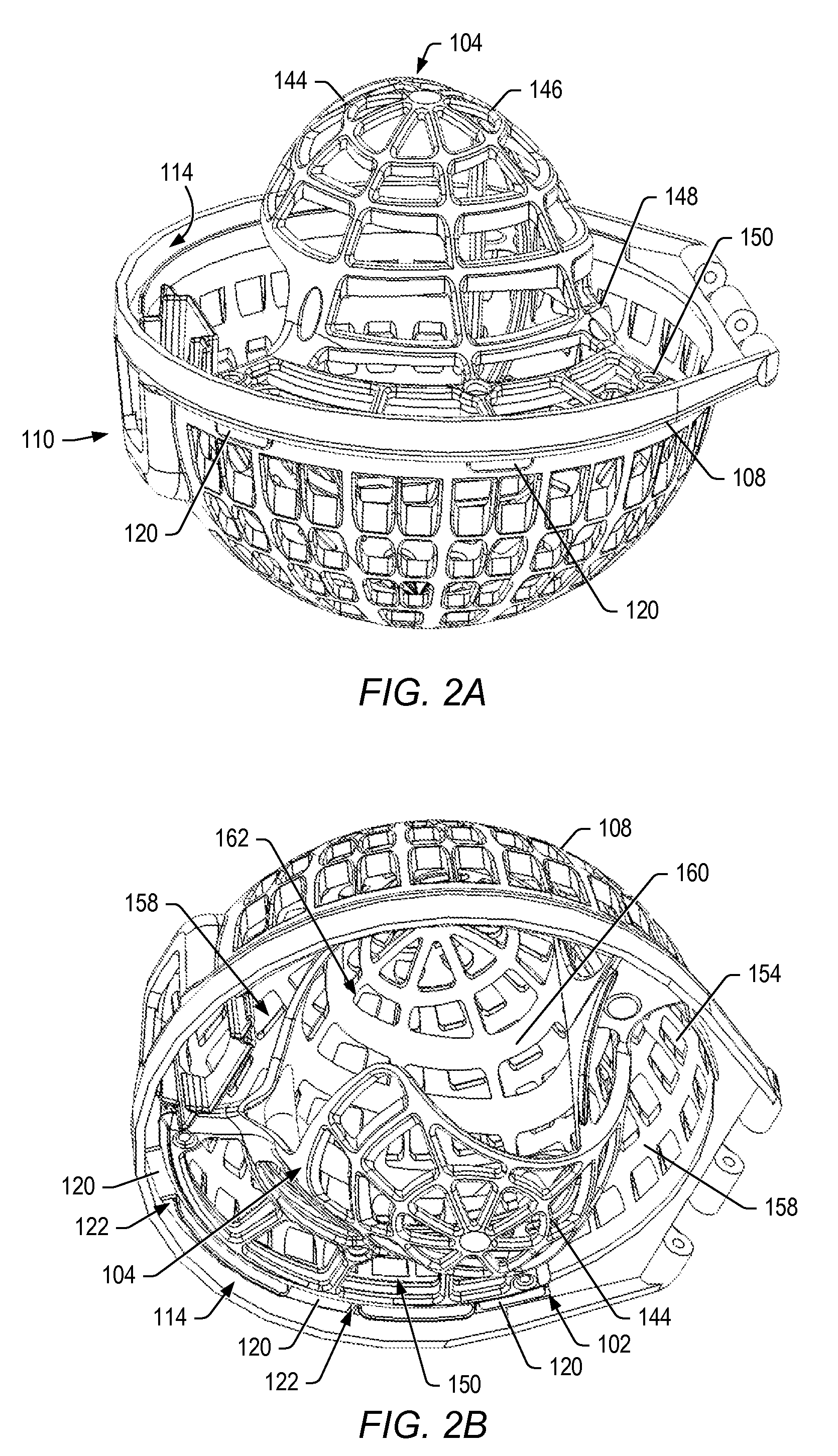 Garment washing device with removable form