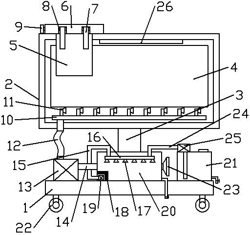 Dust-fall type Chinese teaching board device