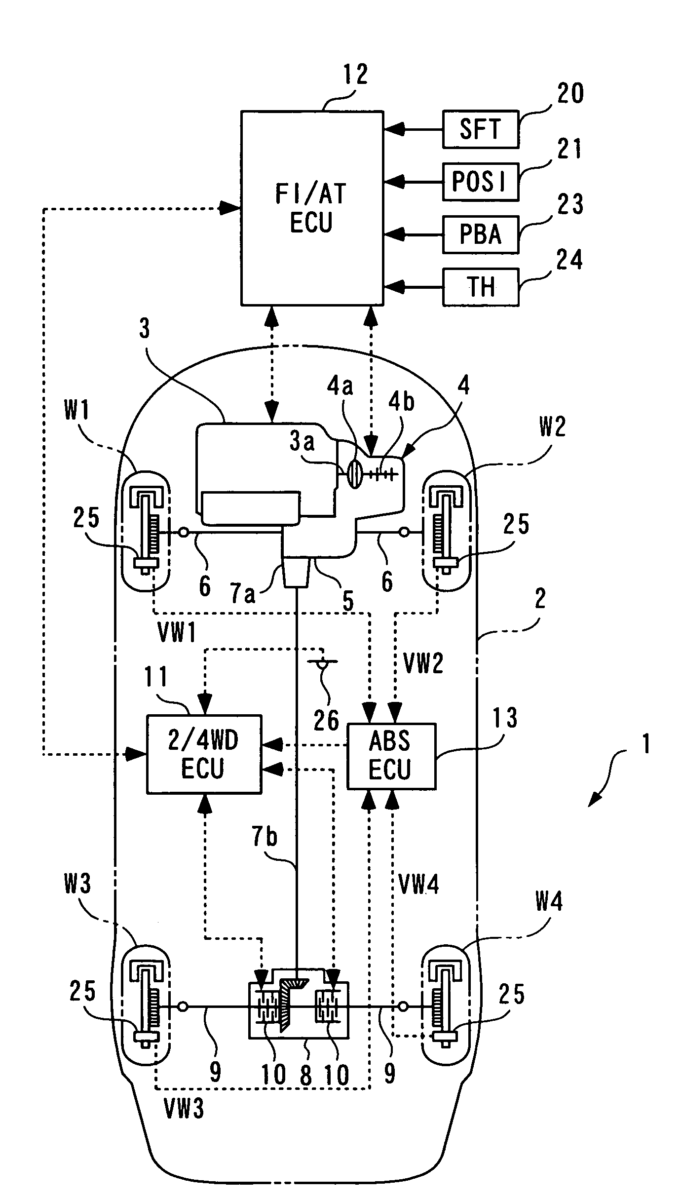 Driving force control apparatus for four-wheel drive vehicle