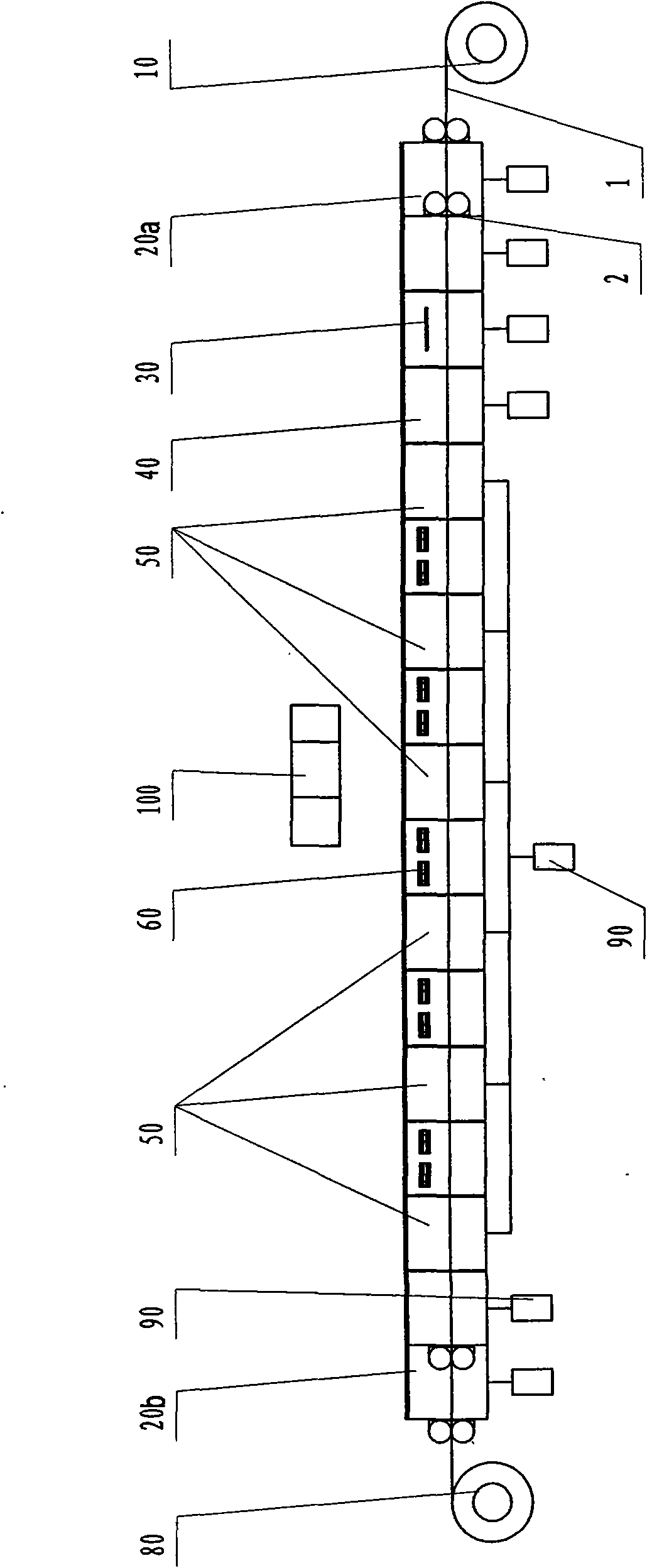 Continuous coiling and coating device of solar selective absorbing film