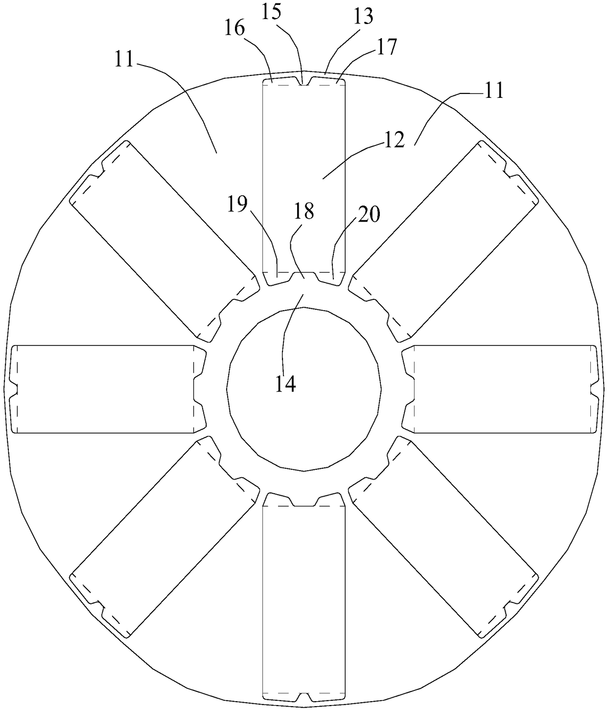 A kind of motor and its rotor core