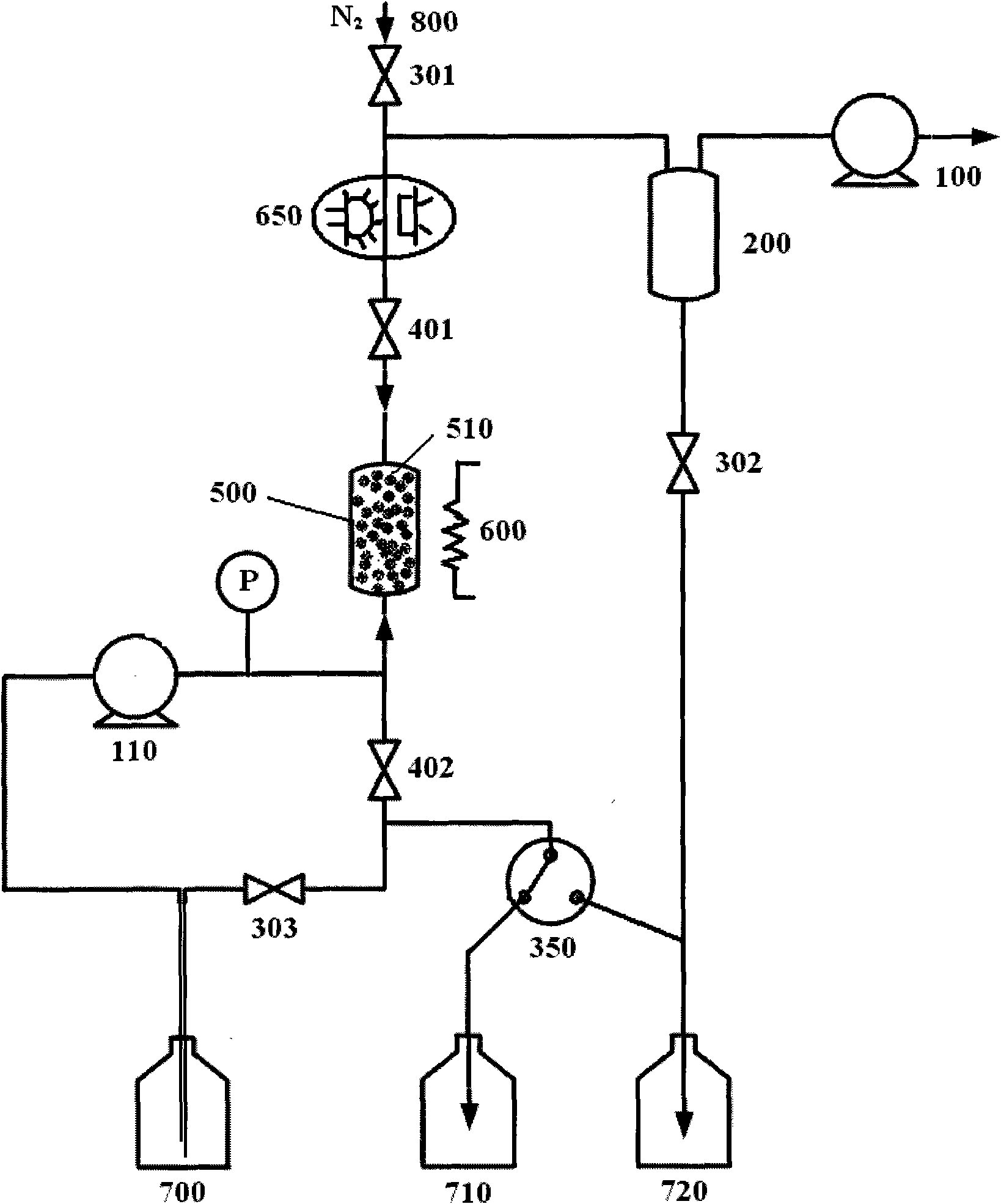 Pressing solvent extraction device for absorbing extracting solvent under negative pressure