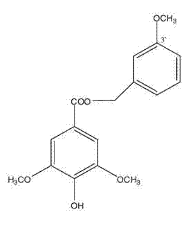 Application of 3'-methoxy benzyl-3,5-dimethoxy-4-(3'-methoxy benzyloxy)benzoate in preparation of drugs for treating or preventing rheumatoid arthritis