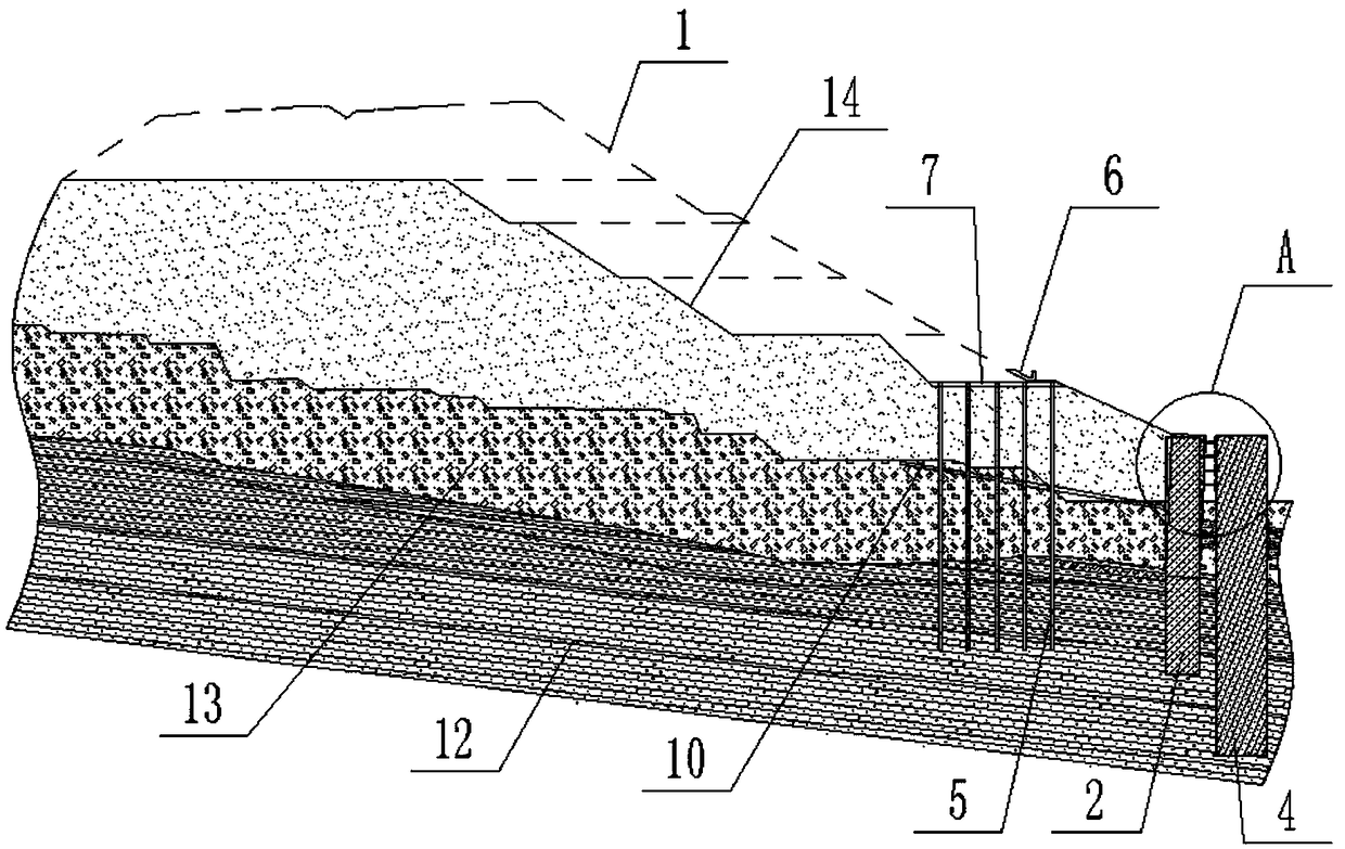 Treatment method suitable for roadbed slope body collapse