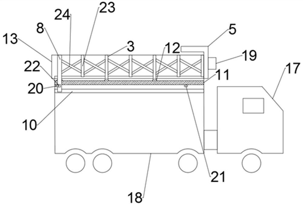 Carriage side leakage preventing device for self-dumping semitrailer and using method of carriage side leakage preventing device