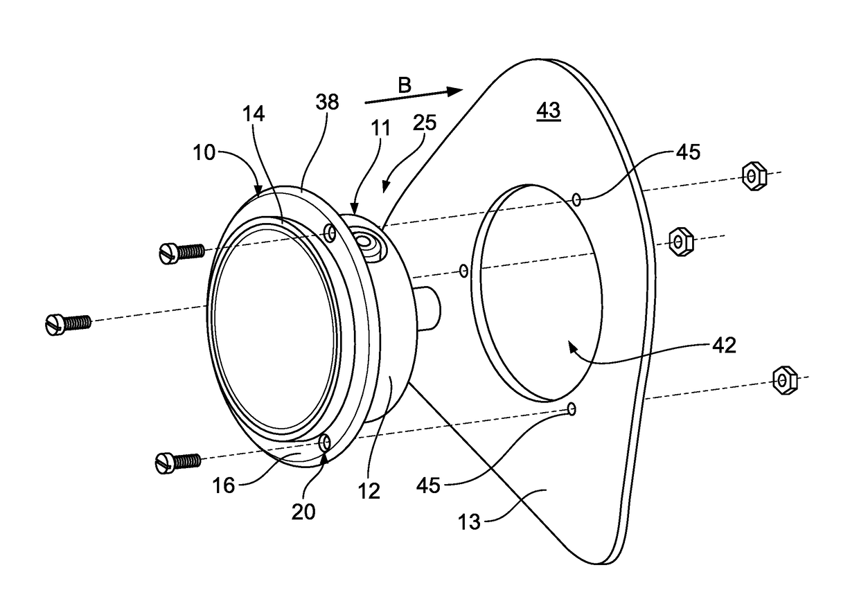 Mounting flange for measuring devices