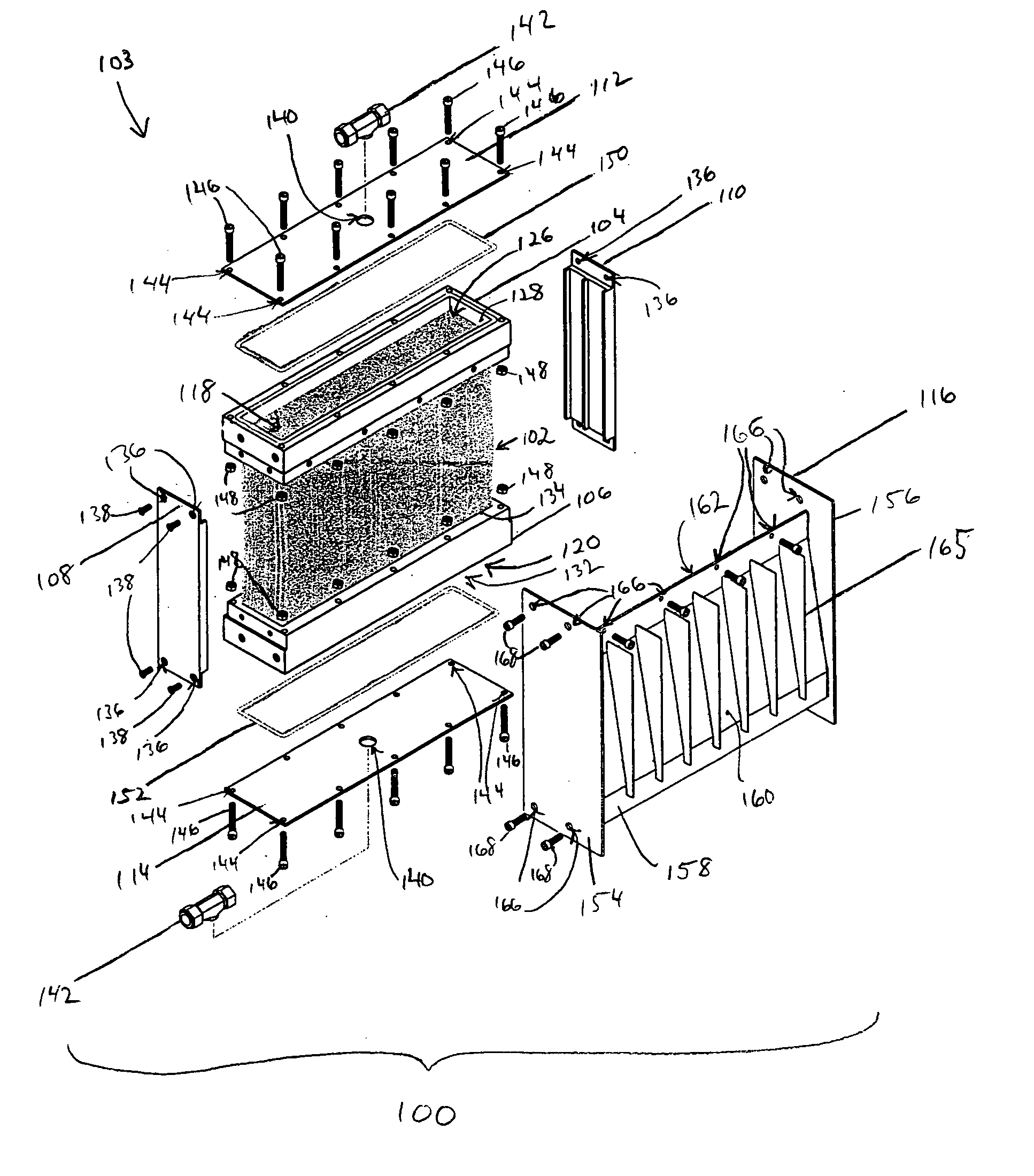 Membrane contactor including a module having hollow fiber membranes and related method for fabricating it