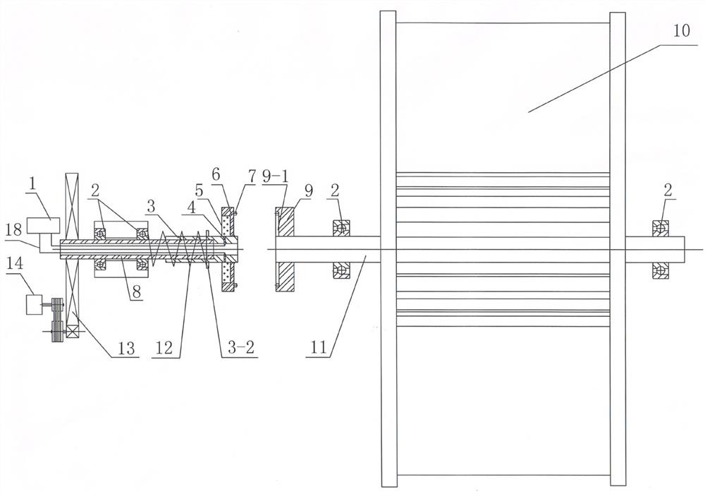 A transmission device suitable for I-shaped wheel to smoothly retract and pay off line