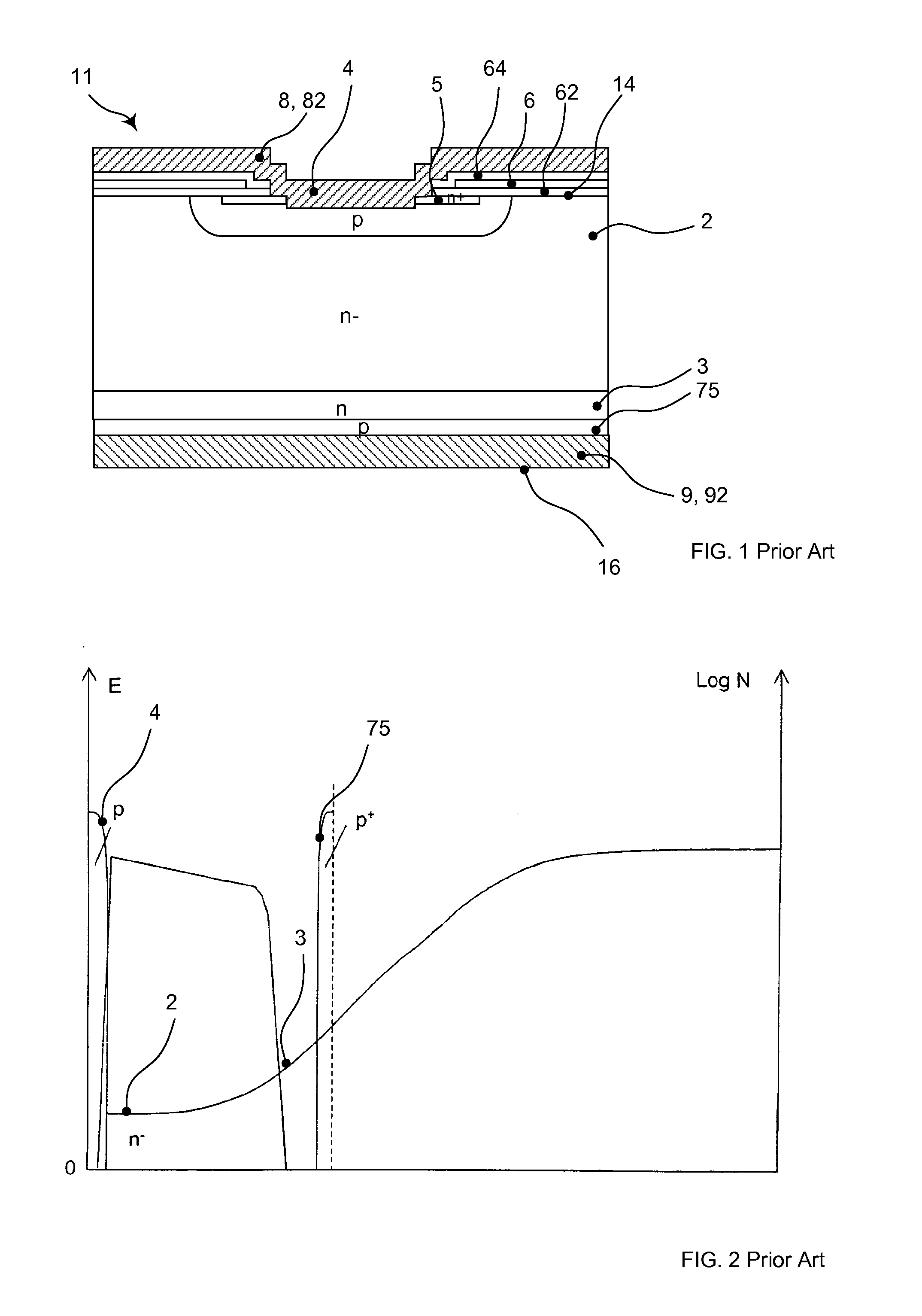 Bipolar punch-through semiconductor device and method for manufacturing such a semiconductor device