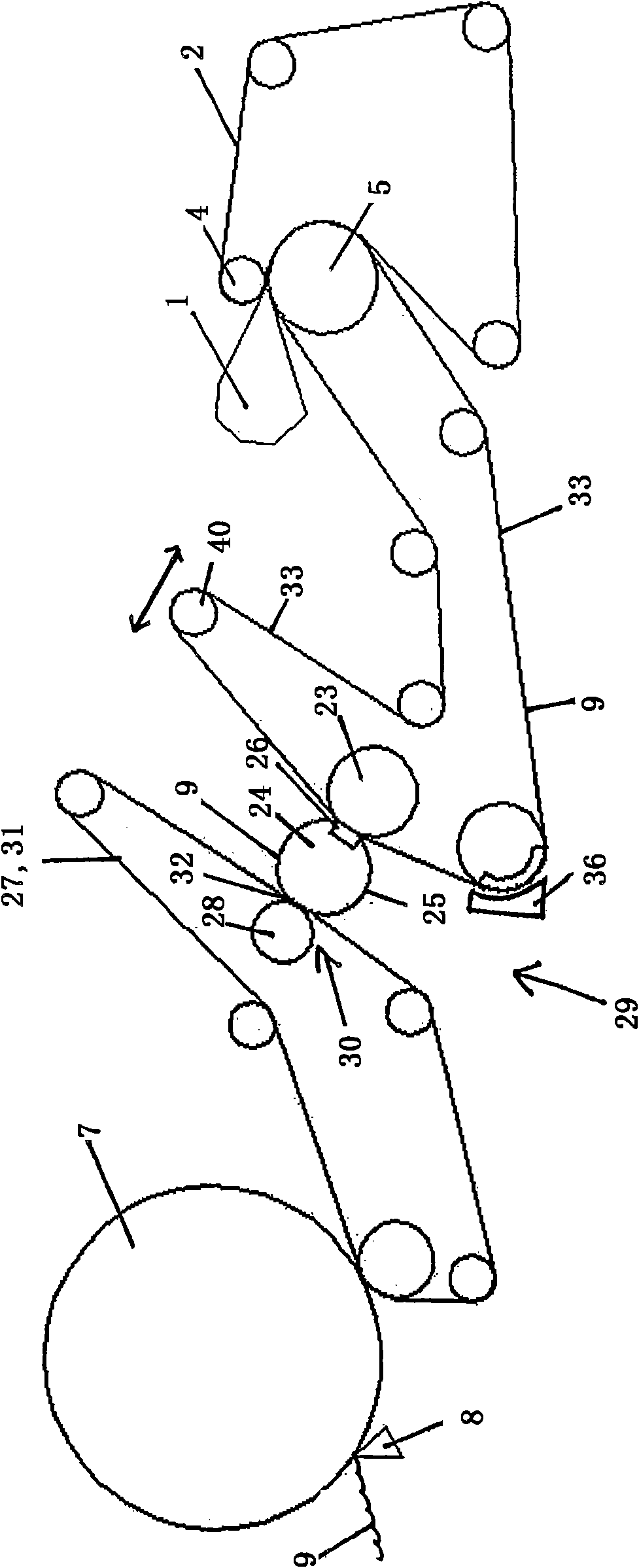 Method and device for treating a strip of fibrous material in a long nip press unit