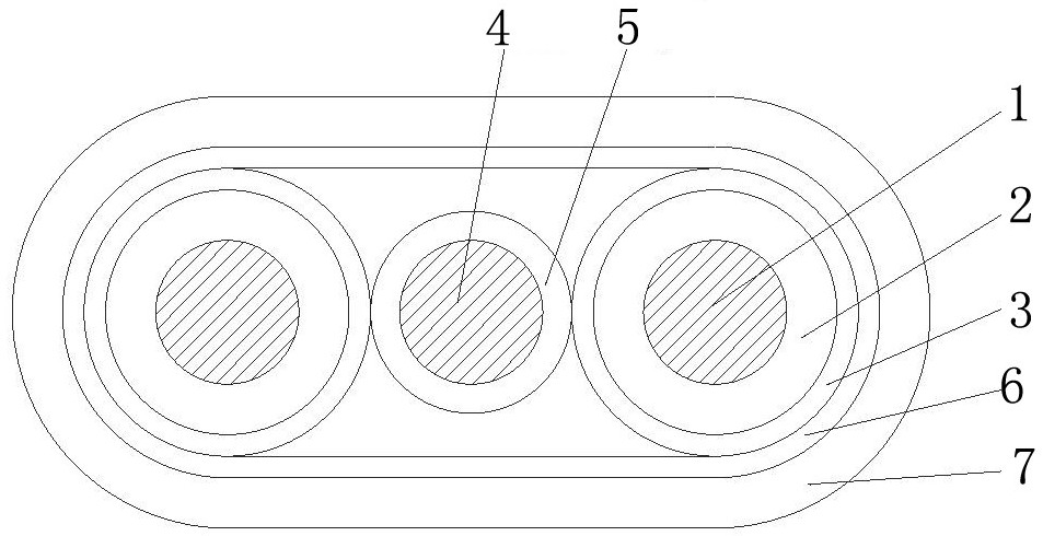 Layered longitudinal wrapping paper flat cable and manufacturing method thereof