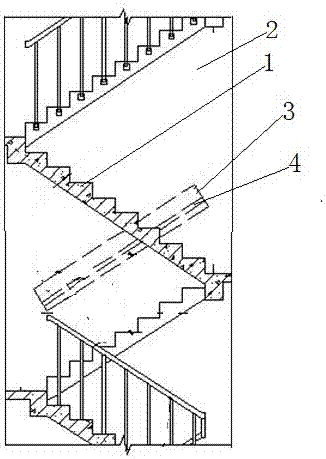 Concealed handrail structure of small bay stairs