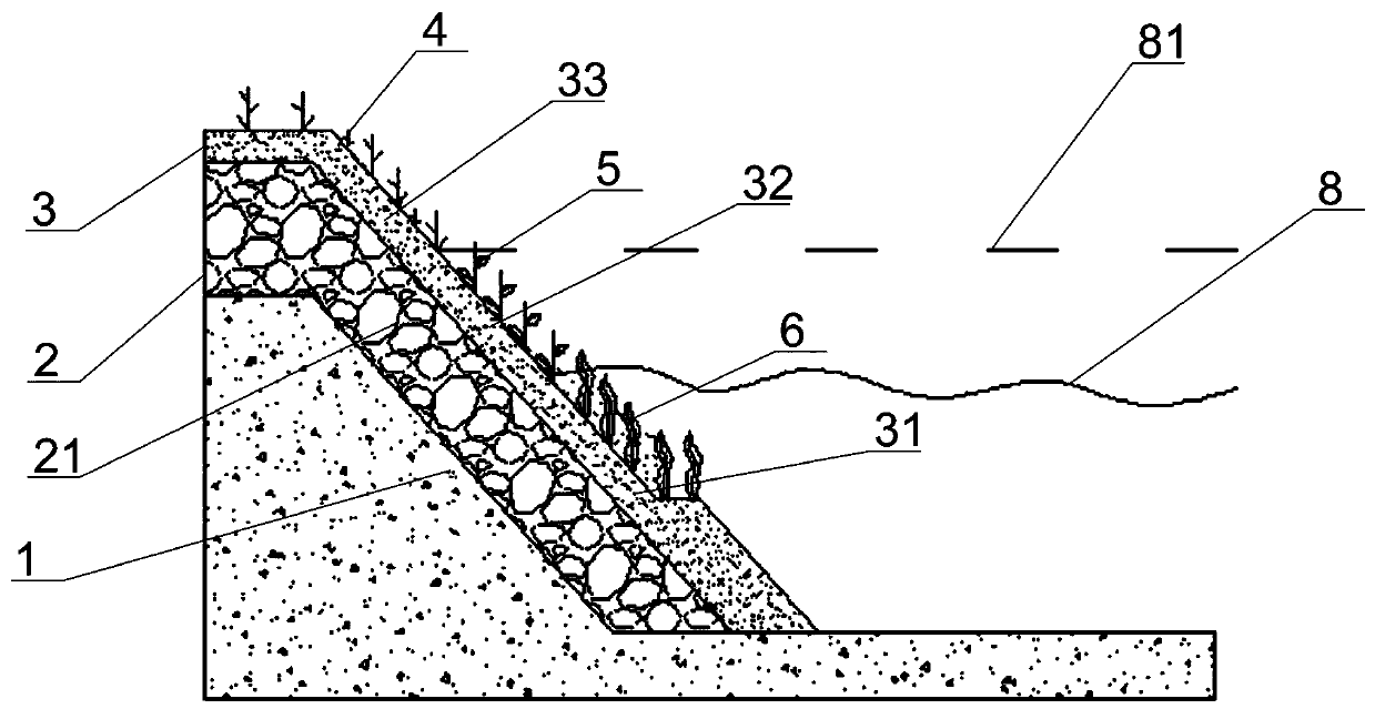 Plant organic combination compound ecological protection slope and construction method