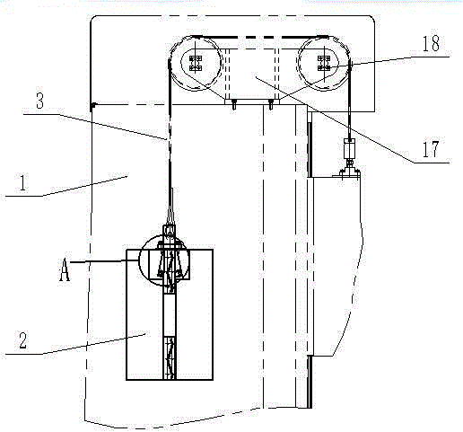 Balance weight device of boring-milling machine